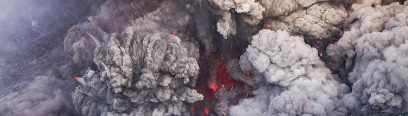Volcanic ash erupting from the Eyjafjallajökull volcano in Iceland